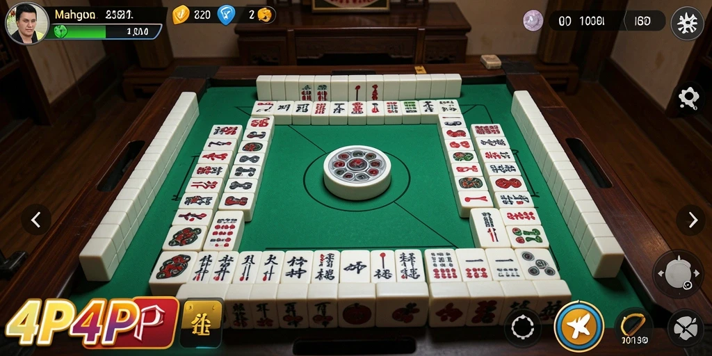 Tampilan gameplay Mahjong di 4P4P yang menantang dan menarik.