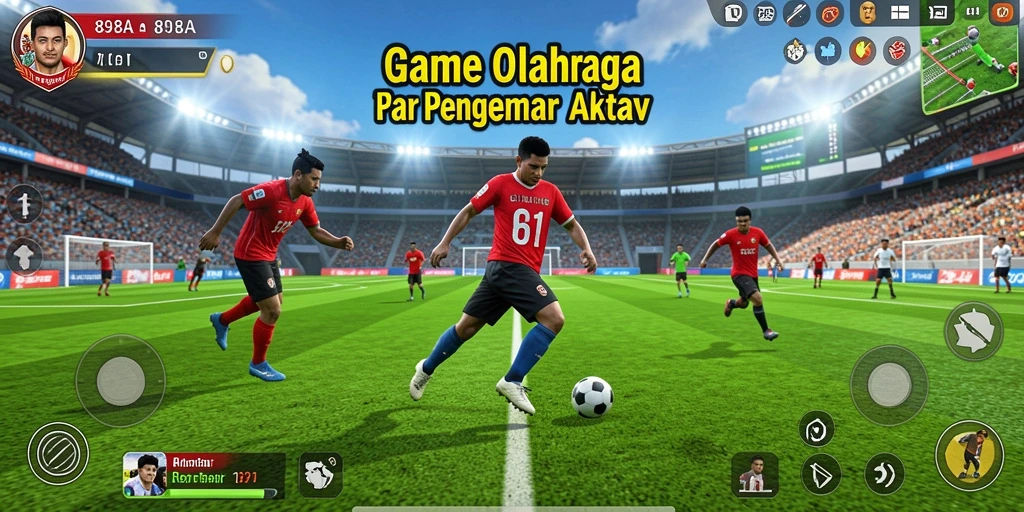 Tampilan gameplay yang menegangkan di arena olahraga.