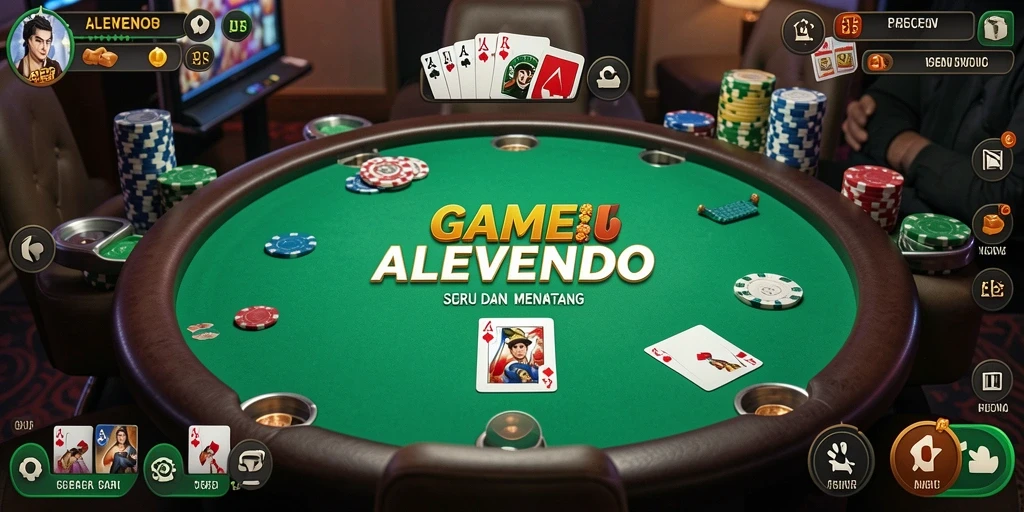 Tampilan gameplay ALEVENDO menunjukkan aksi seru permainan Poker.