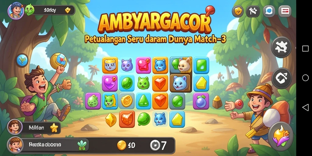 Tampilan gameplay seru dari AMBYARGACOR yang penuh warna.
