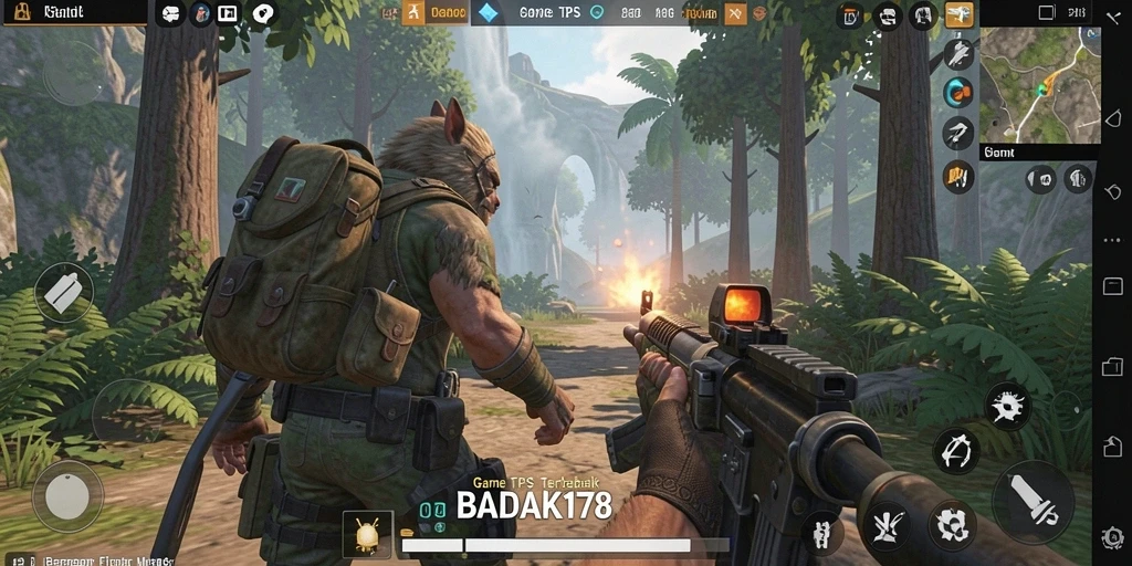 Tampilan gameplay BADAK178 dengan aksi menarik dalam TPS.