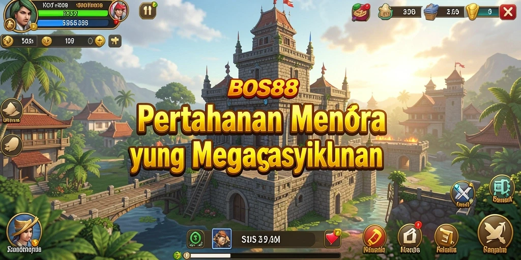 Tampilan gameplay Tower Defense yang penuh aksi dan strategi.