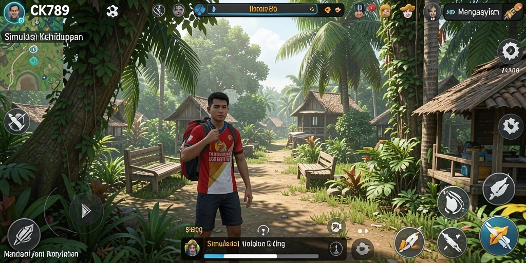 Tampilan gameplay CK789 dengan interaksi mendalam dan kustomisasi karakter.
