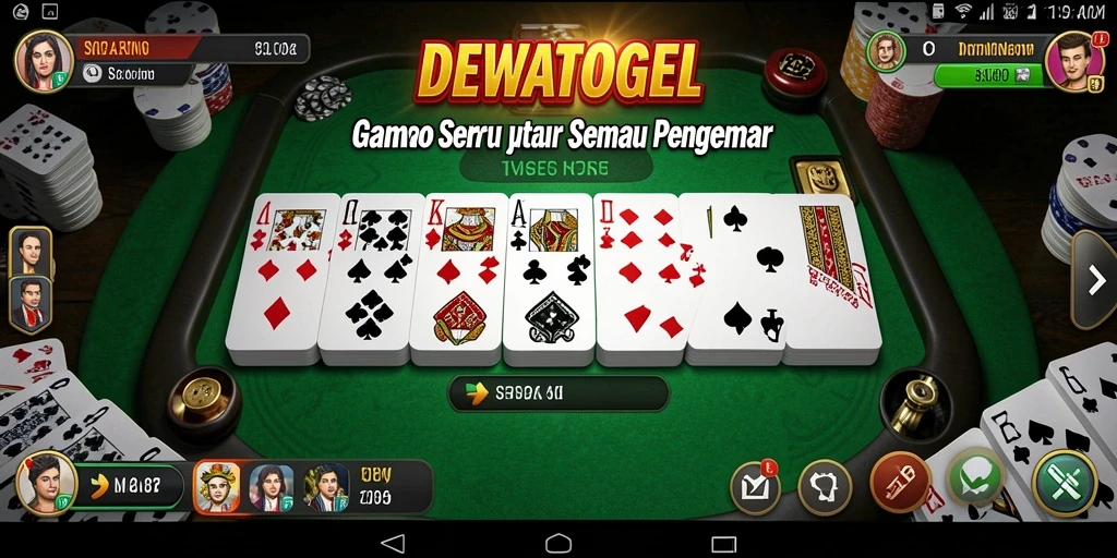 Screenshot DEWATOGEL menampilkan gameplay Domino yang seru dan mendebarkan.