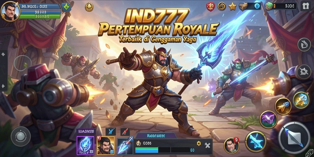 Screenshot gameplay IND777 menunjukkan aksi pertempuran seru antara pemain.