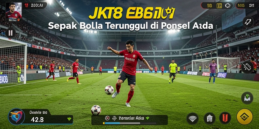 Tampilan menegangkan dari pertandingan sepak bola dalam JKT8.