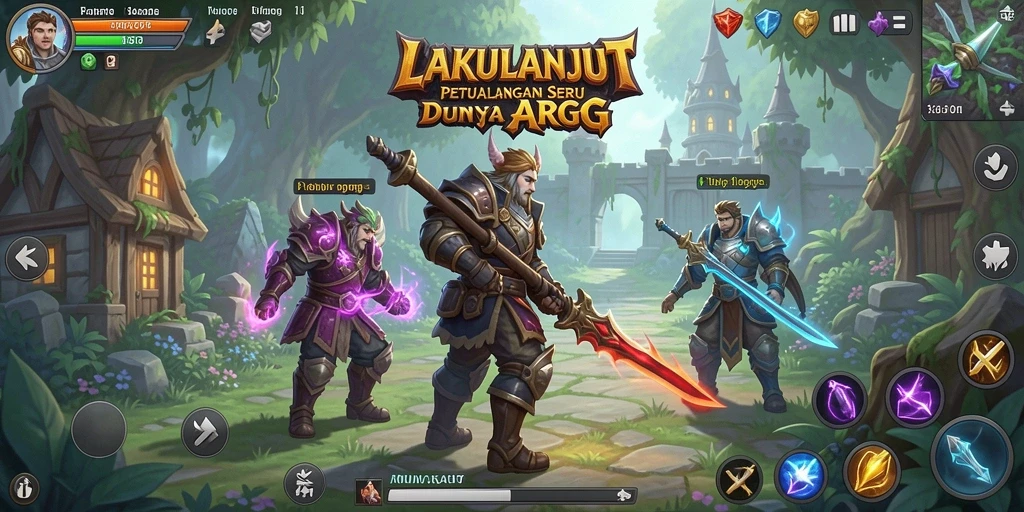 Tampilan gameplay menarik dalam <strong>LAKULANJUT</strong> dengan pertempuran yang dinamis.