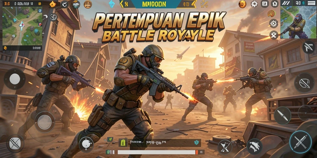 Tangkapan layar <strong>MPOID</strong> menunjukkan aksi seru dalam pertarungan Battle Royale.