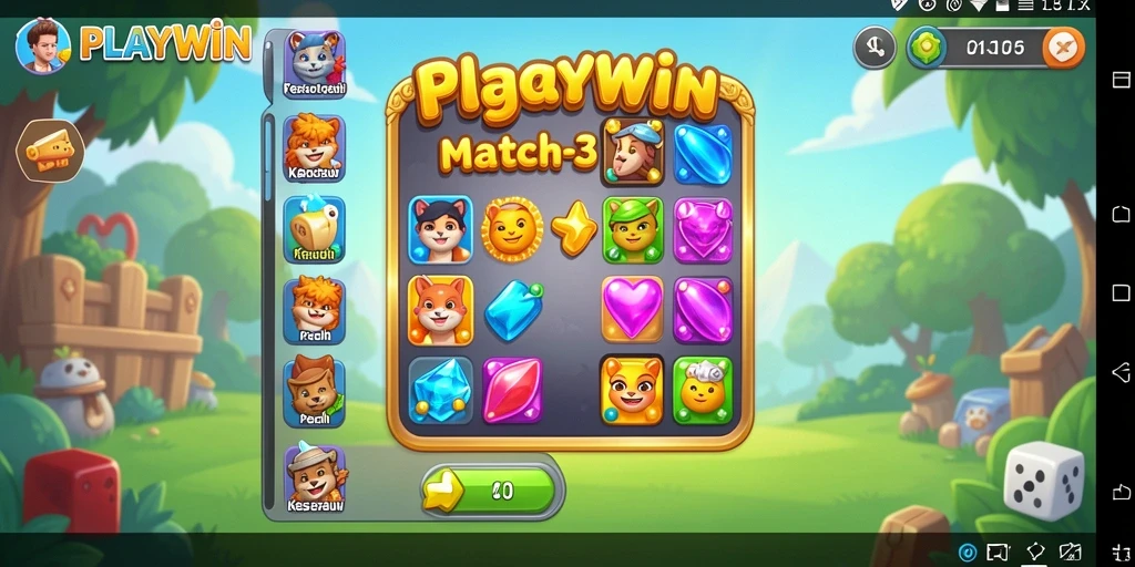 Gameplay seru dari permainan Match-3 yang penuh warna.