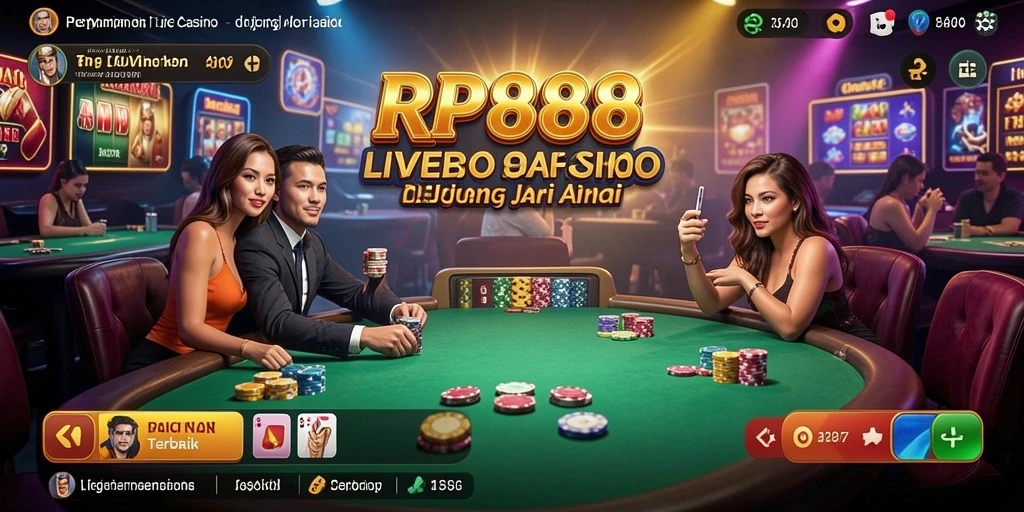 Tampilan gameplay Live Casino RP888 yang mendebarkan dan interaktif.