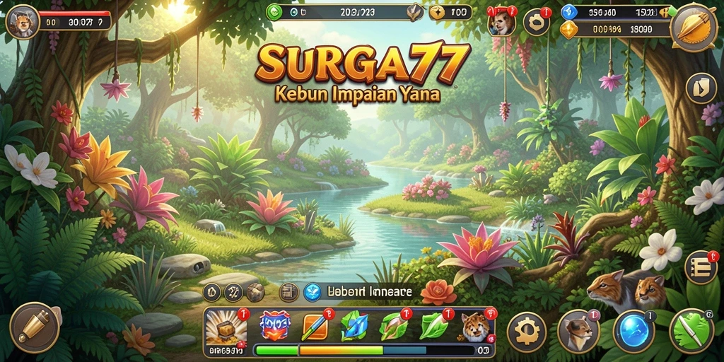 Screenshot gameplay SURGA77 menampilkan aktivitas berkebun yang seru.